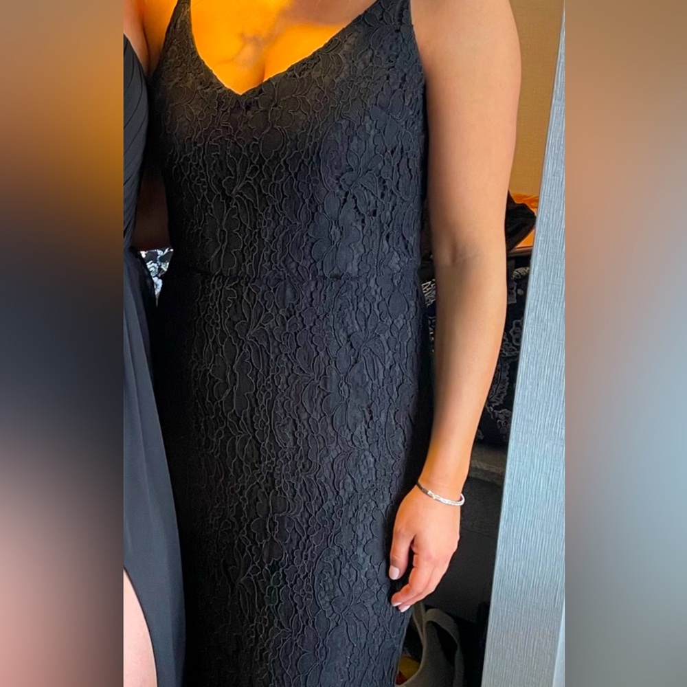 Hayley Paige occasions black dress. Worn once as bridesmaid